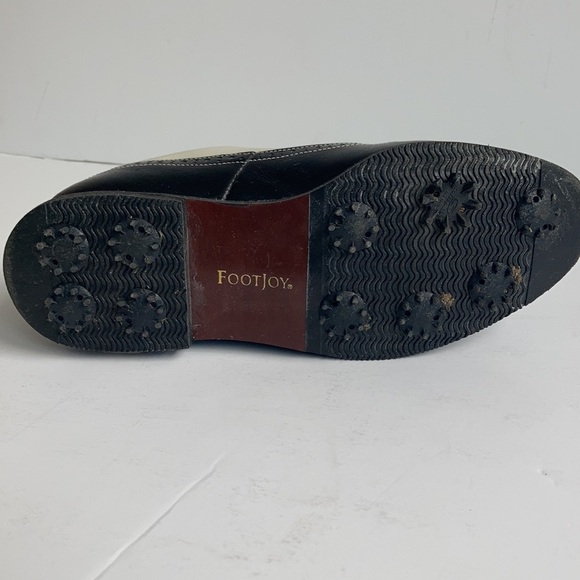 Footjoy Europa Collection wing tip style cream and black golf shoes - Picture 13 of 16